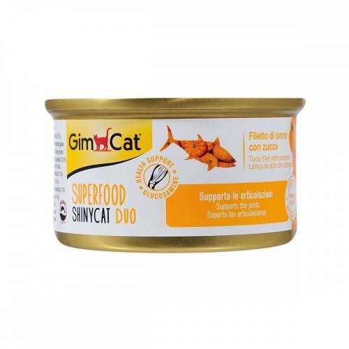 Вологий корм GimCat Shiny Cat Superfood для котів з тунцем та гарбузом - 70 г