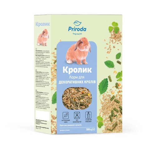 Корм Природа Кролик для декоративних кролів та інших домашніх гризунів - 500 г