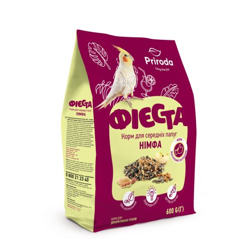 Корм Природа Фієста Німфа для середніх папуг - 600 г