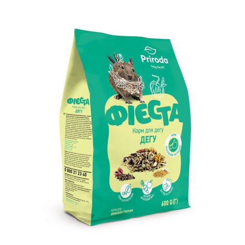 Корм Природа Фієста Дегу для дегу та інших домашніх гризунів - 600 г
