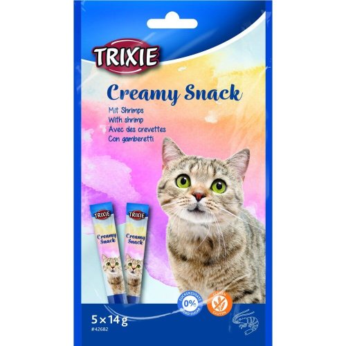 Ласощі Trixie Creamy Snacks для котів з тунцем і креветками - 5х14 г