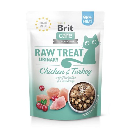 Ласощі Brit Raw Treat Freeze-dried Urinary для котів для сечовидільної системи курка та індичка - 40 г