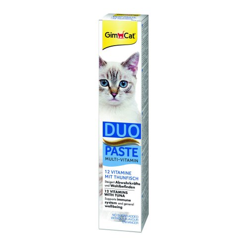Паста GimCat DUO PASTE Multi-vitamin 12 vitamins with tuna для котів усіх порід 12 вітамінів та тунець - 50 г