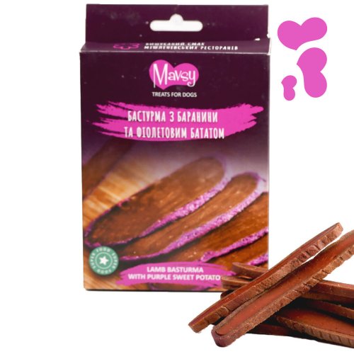 Ласощі Mavsy Lamb Purple Sweet Potato Sandich Chip Бастурма з баранини з фіолетовим бататом - 100 г