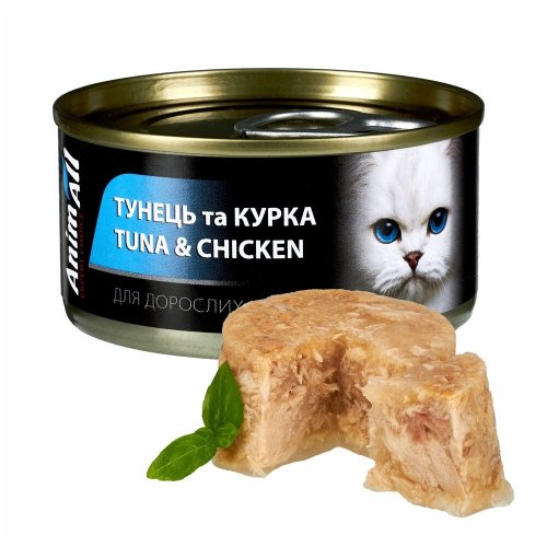 Вологий корм Animall Cat тунець з куркою для котів - 85 г
