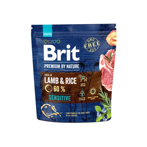 Сухий корм Brit Premium Dog Sensitive Lamb для собак з чутливим травленням з ягням - 1 кг