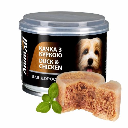 Вологий корм Animall Dog з качкою та куркою в желе для собак - 195 г