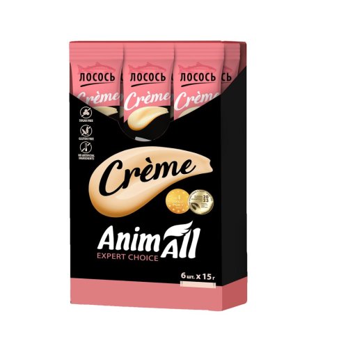 Ласощі Animall Cat Сreme для котів зі смаком лосося - 6х15 г