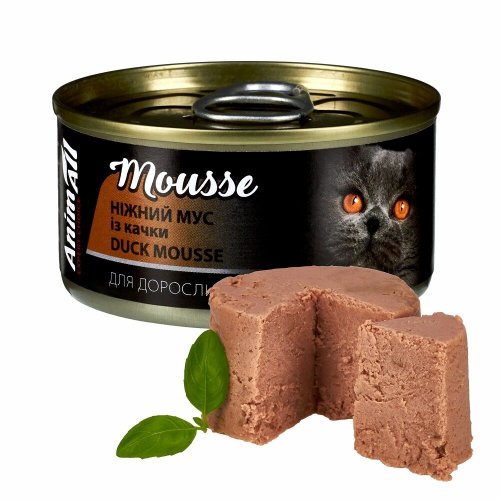 Вологий корм Animall Cat для котів Ніжний мус із качки - 80 г