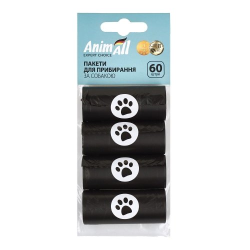 Змінні пакети AnimAll 4 рулона по 15 штук - Чорний