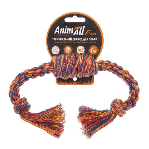 Іграшка для собак AnimAll Фан канат бочка з двома вузлами - 33 см