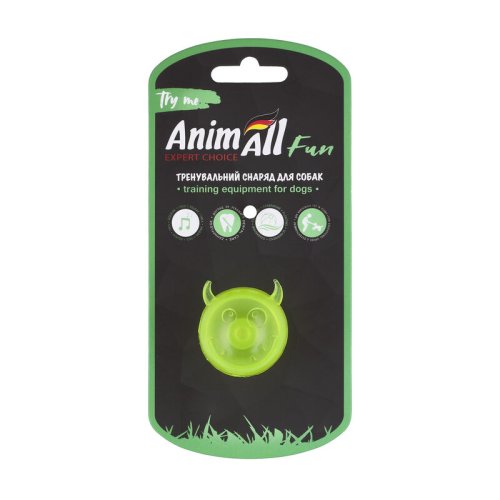 Іграшка для собак AnimAll Fun м'яч чортик з пищалкою 45 мм - Жовтий