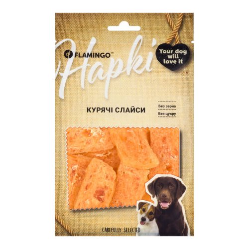 Ласощі Flamingo Dog Курячі слайси для собак - 75 г