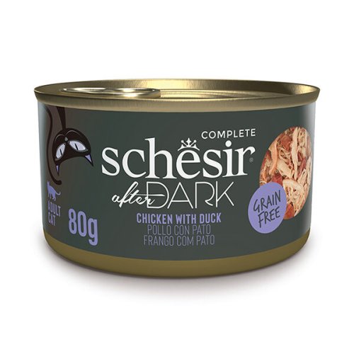 Вологий корм Schesir Cat After Dark Chicken With Duck КУРКА З КАЧКОЮ в бульйоні для котів - 80 г