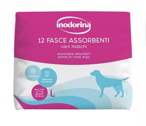 Пояс Indorina Pannolini Fasce Assorbenti Cani Maschi для кобелів з індикатором вологості 12 шт - L