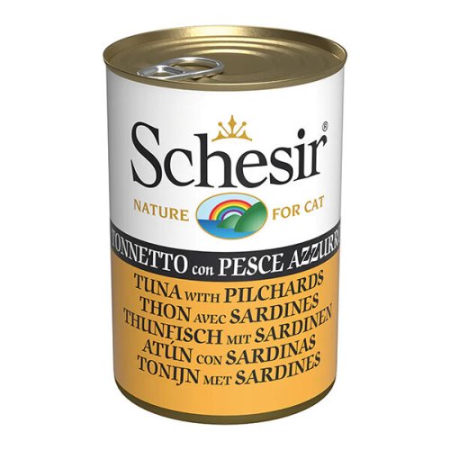 Вологий корм Schesir Cat Tuna with Pilchards ТУНЕЦЬ З САРДИНОЮ в желе для котів - 140 г