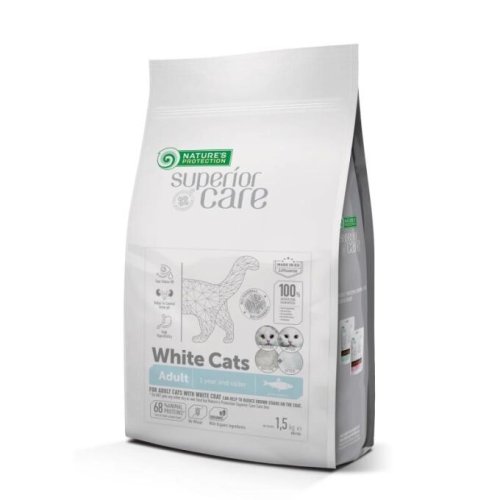 Сухий корм Nature's Protection Cat SC Whites Grain Free Herring для котів з білою шерстю з Оселедцем - 1.5 кг