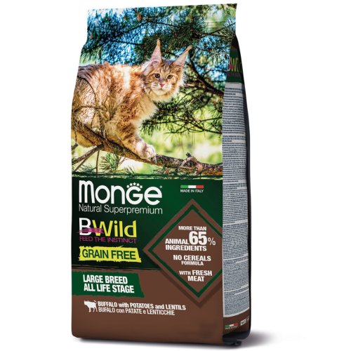 Сухий корм Monge Cat Bwild Grain Free буйвол для котів великих порід з 2-х місяців - 1.5 кг