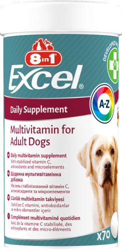 Вітаміни 8in1 Excel Multi Vitamin Adult для дорослих собак мультивітамін - 70 таб