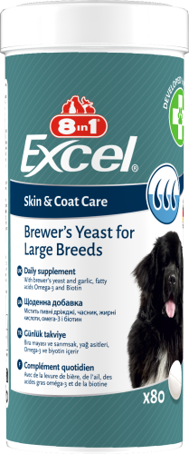 Вітаміни 8in1 Excel Brewers Yeast Large Breed для собак великих порід для шкіри та шерсті - 80 таб