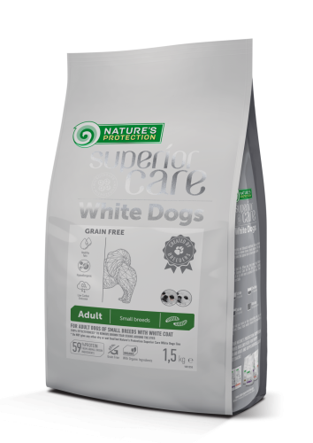 Сухий корм Nature's Protection Dog SC Whites Grain Free Adult Small and Mini Breeds (Insects) для собак дрібних порід Біла Шерсть з Комахами - 1.5 кг