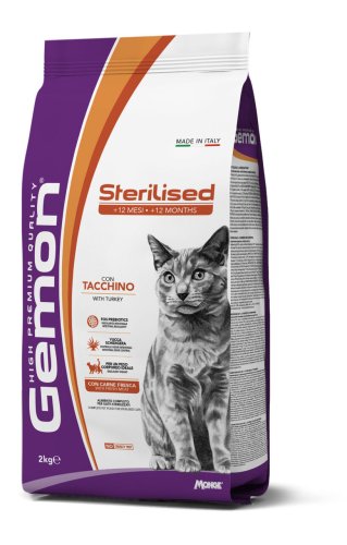 Сухий корм Gemon Cat Sterilised для стерилізованих котів з індичкою - 2 кг