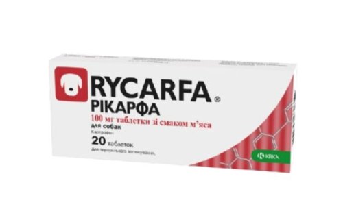 Таблетки Рікарфа протизапальні для собак зі смаком м'яса 20 таб - 100 мг