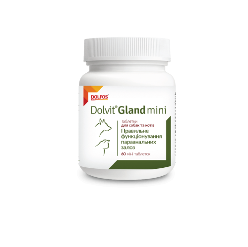 Вітаміни Dolfos для собак та котів Долвіт Гленд міні (для параанальних залоз) (1т/3кг) - 60 таб