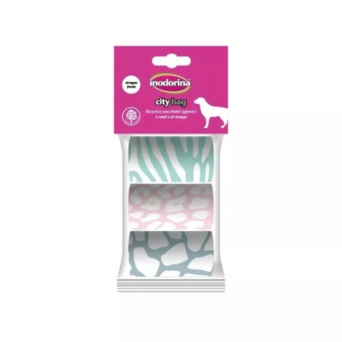 Пакетики Inodorina City Bag Ricarica Різнокольорові для прибирання за собакою - 3 шт