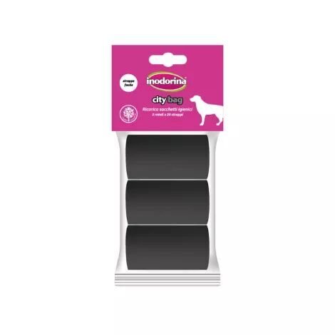 Пакетики Inodorina City Bag для прибирання за собаками чорні - 6 шт