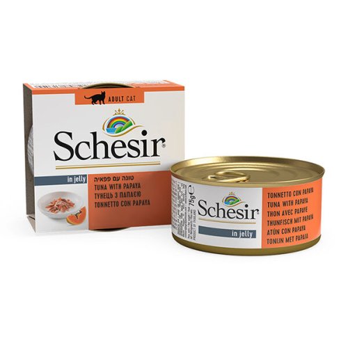 Вологий корм Schesir Cat Tuna with Papaya ТУНЕЦЬ З ПАПАЙЄЮ в желе для котів - 75 г