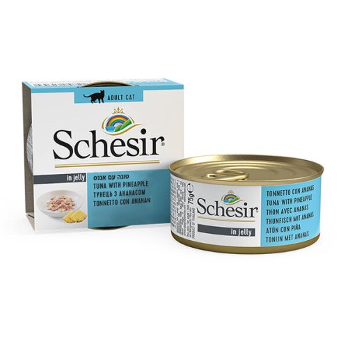 Вологий корм Schesir Cat Tuna with Pineapple ТУНЕЦЬ З АНАНАСОМ в желе для котів - 75 г