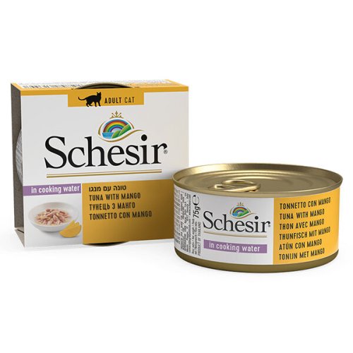 Вологий корм Schesir Cat Tuna with Mango ТУНЕЦЬ З МАНГО в бульйоні для котів - 75 г