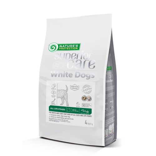 Сухий корм Nature's Protection Dog SC Whites Insect All Sizes & Life Stages для собак усіх порід усі стадії життя Біла Шерсть з Комахами - 4 кг