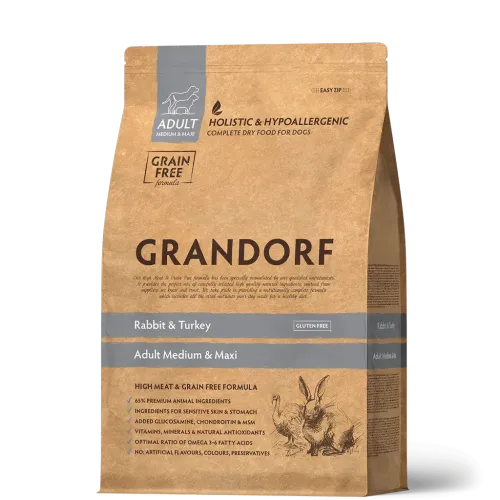 Сухий корм Grandorf Dog Medium & Maxi Rabbit & Turkey для собак середніх та крупних порід кролик та індичка - 1 кг