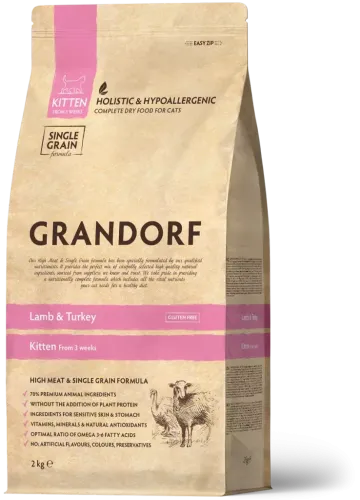 Сухий корм Grandorf Cat Kitten Lamb & Turkey ягня та індичка для кошенят - 2 кг