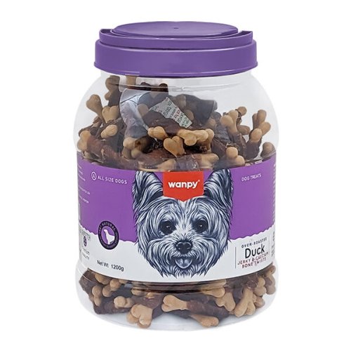 Ласощі Wanpy Dog Duck Jerky & Calcium Bone Twists ВАНПИІ КІСТКА З В’ЯЛЕНОЮ КАЧКОЮ ТА КАЛЬЦІЄМ для собак - 1.2 кг