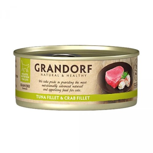Вологий корм Grandorf Cat Tuna Fillet & Crab Fillet для котів тунець краб - 70 г