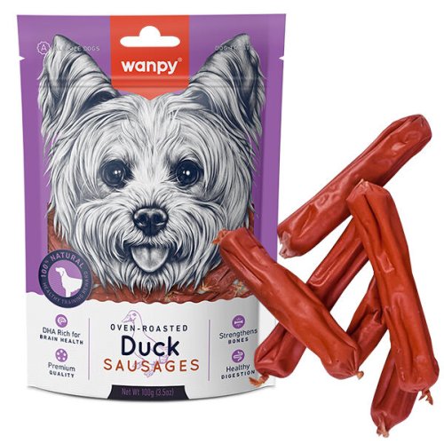Ласощі Wanpy Dog Duck Sausages СОСИСКИ З КАЧКОЮ для собак - 100 г