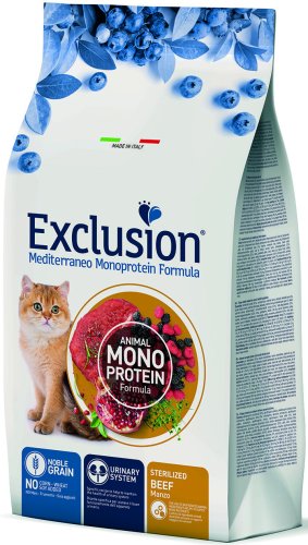 Сухий корм Exclusion Cat Sterilized Beef для стерилізованих котів з яловичиною - 1.5 кг