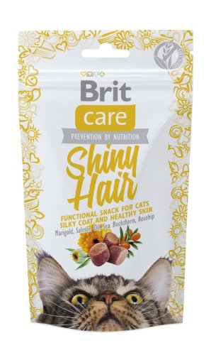 Функціональні ласощі Brit Care Shiny Hair з лососем для котів - 50 г