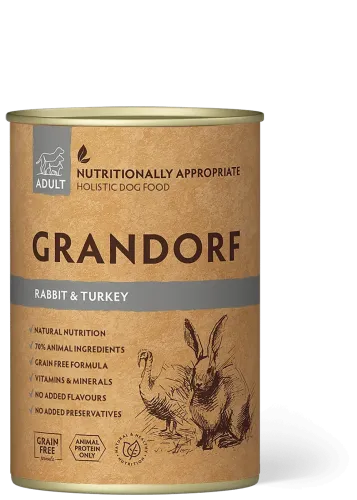 Вологий корм Grandorf Dog Rabbit & Turkey Adult для собак з м'ясом кроля та індичкою - 400 г
