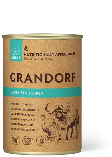 Вологий корм Grandorf Dog Buffalo & Turkey Adult для собак з м'ясом буйвола та індичкою - 400 г