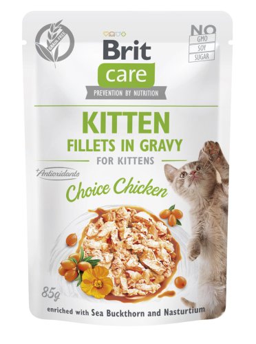 Вологий корм Brit Care Cat Fillets in Gravy Choice Chicken для котів філе в соусі з куркою пауч - 85 г