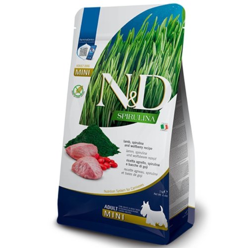 Сухий корм Farmina Dog N&D SPIRULINA Lamb MINI для собак дрібних порід з ягням - 2 кг