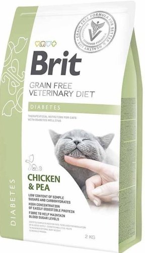 Сухий корм Brit GF VetDiet Cat Diabetes для котів при цукровому діабеті з куркою та горохом - 2 кг