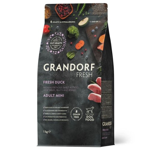 Сухий корм Grandorf Dog Fresh Duck & Sweet Potatoe MINI для собак малих порід з качкою та бататом - 1 кг